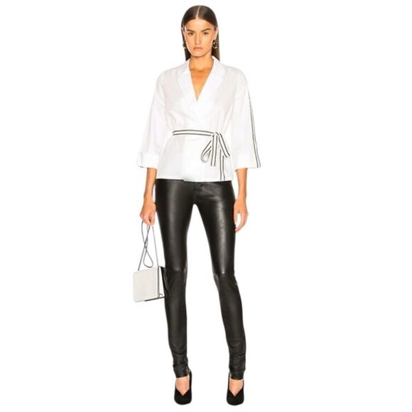 ALEXIS Madelyn White with Black Striped Cotton Top Size M - Picture 1 of 9